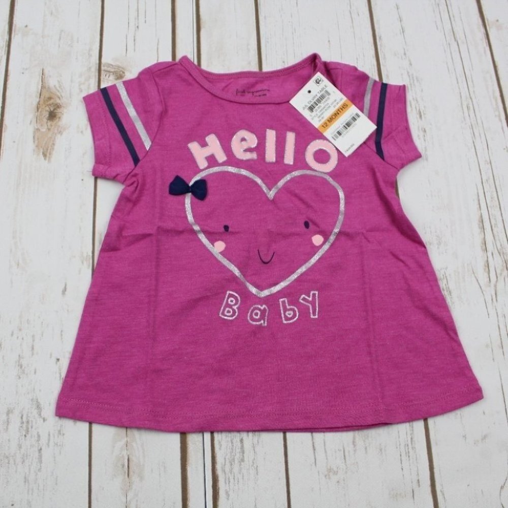 First Impressions Hello-Print Baby Girls T-Shirt Size 12M